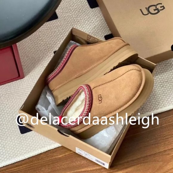 UGG TAZZ CHESTNUT SUEDE/ SHEEPSKIN SLIPPERS SHOES